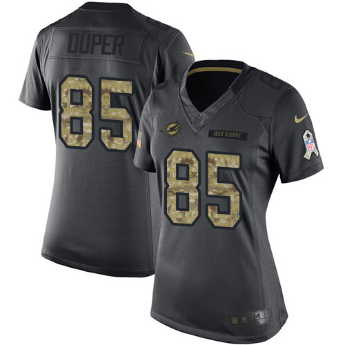 Women's Limited Mark Duper Nike Jersey Black - #85 2016 Salute to Service NFL Miami Dolphins